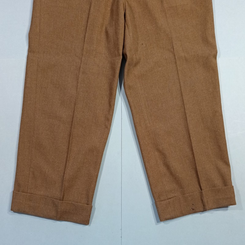 PANTALON US TROUPE MOUTARDE MODELE 1937 ETIQUETTE DATEE 1943 TAILLE W34-L35 UNIFORME GI TOUR DE TAILLE 100 cm
